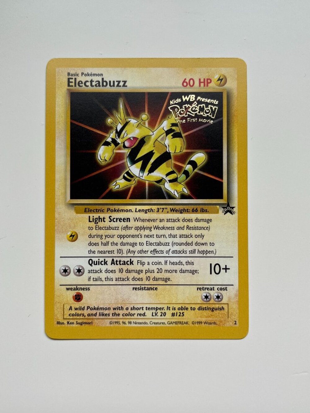 Electrabuzz Promo Pokemon trading Card nostalgia collectible 90s vintage